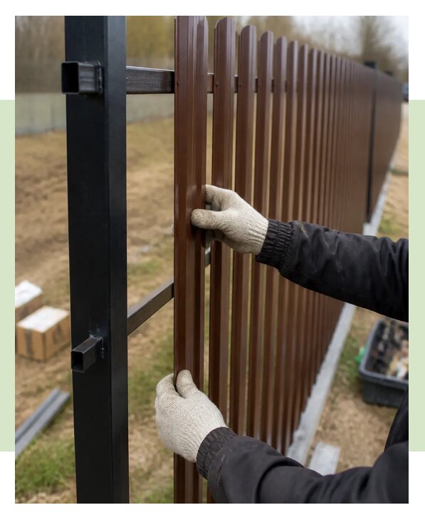 Забор из евроштакетника цена за метр под ключ в Усинске